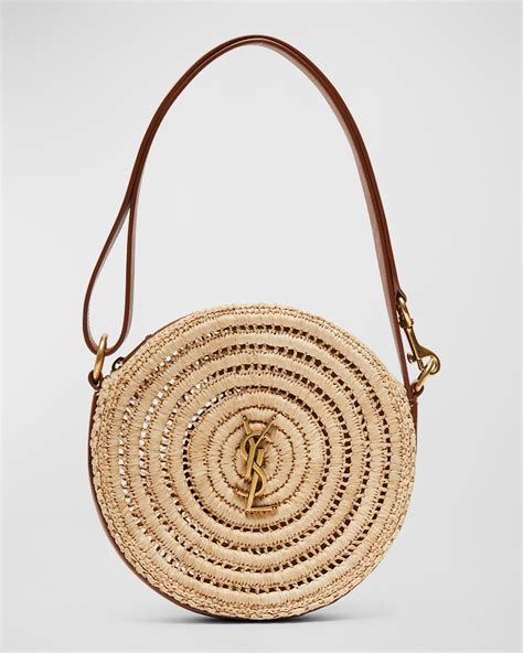 ysl round raffia bag|YSL shoulder bag with chain.